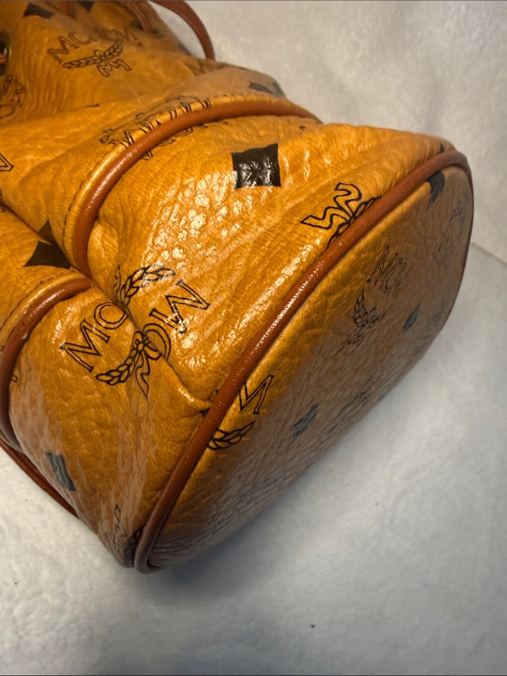 MCM Cognac Visetos Mini Monogram Bucket Crossbody - Picture 12 of 12